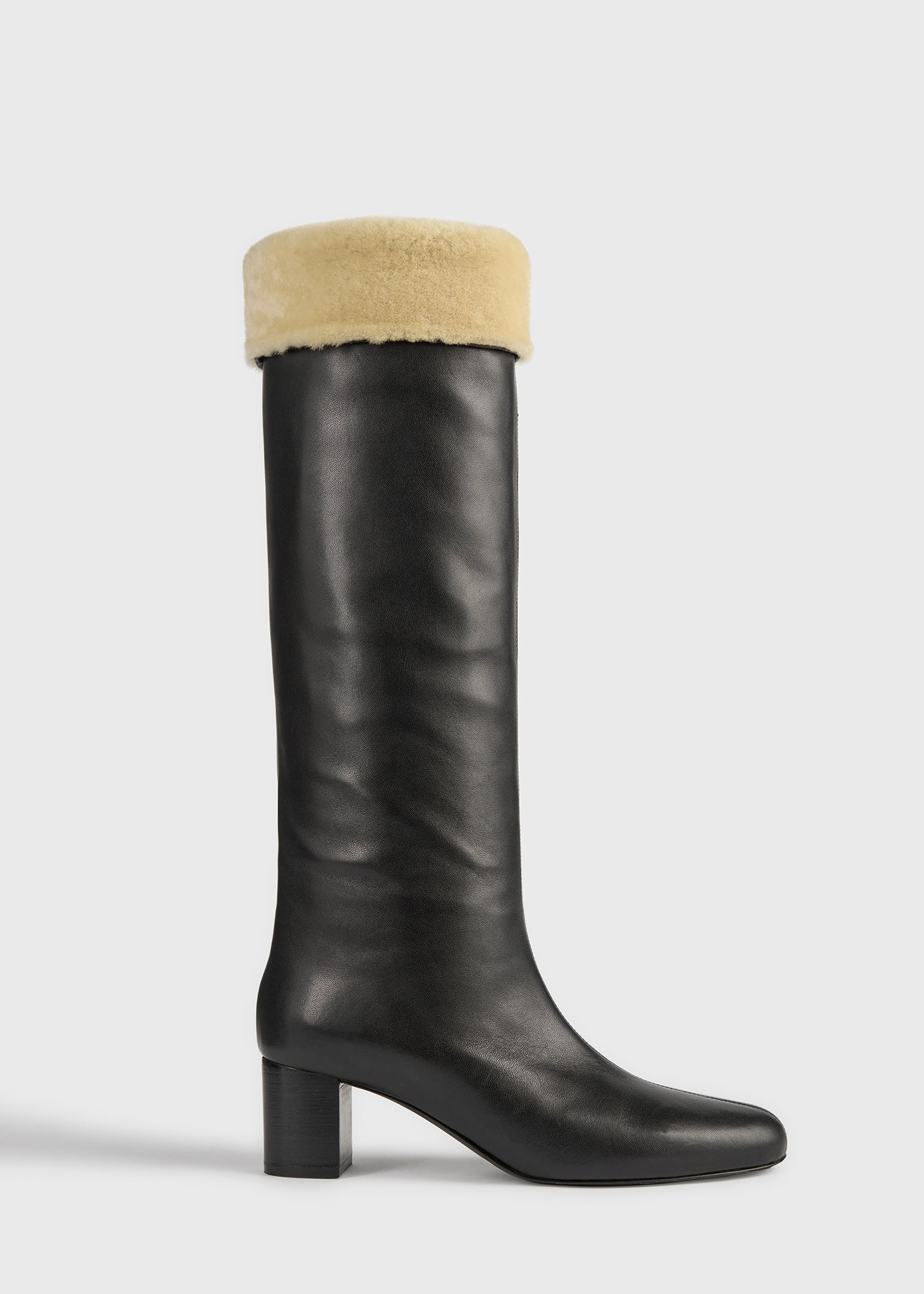  shearling knee-high boots